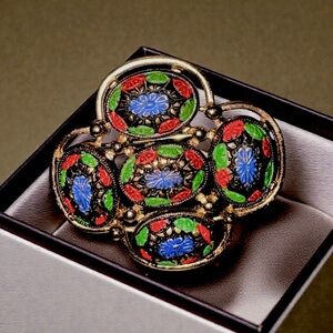 Sarah Coventry Vintage Multicolor Floral Brooch